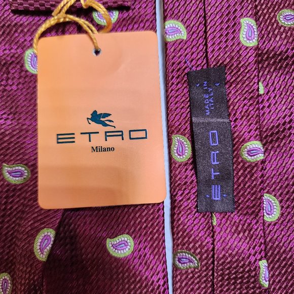 Etro Milano Silk Tie-Red - Picture 3 of 4